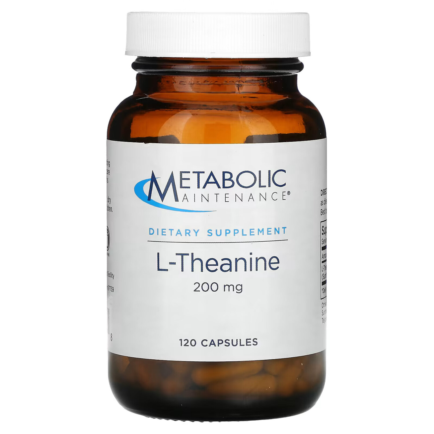 

Metabolic Maintenance, L-теанин, 200 мг, 120 капсул