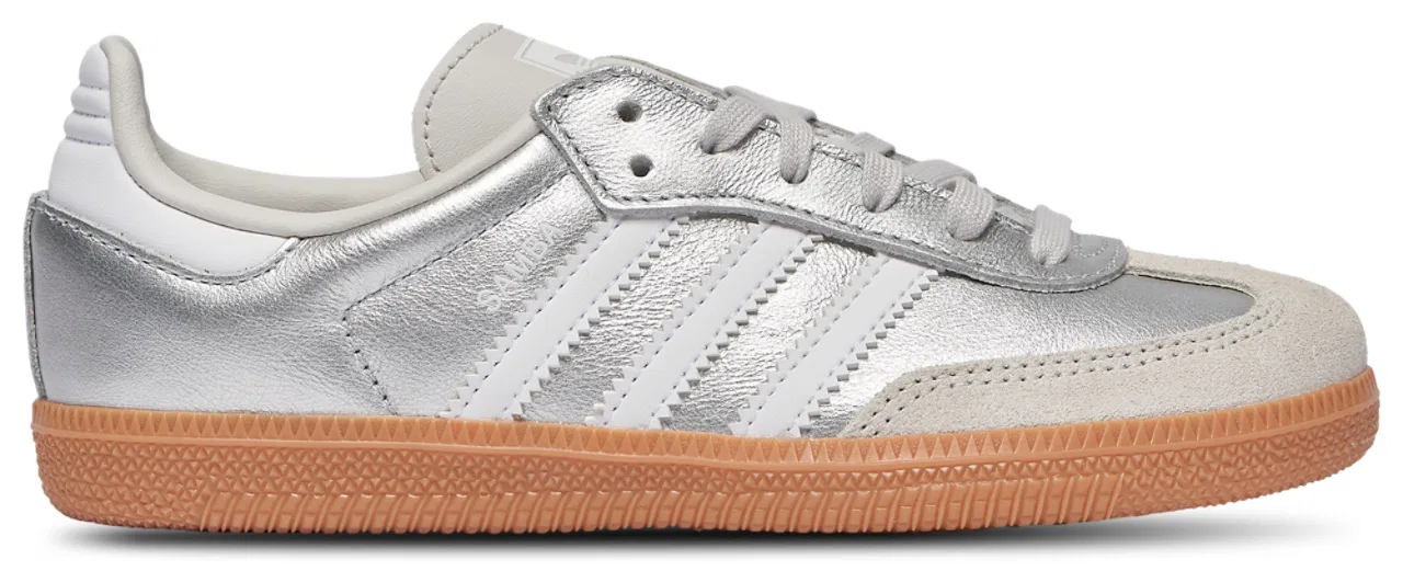 Детские кроссовки для девочек с замшевым верхом Samba adidas, Silver White