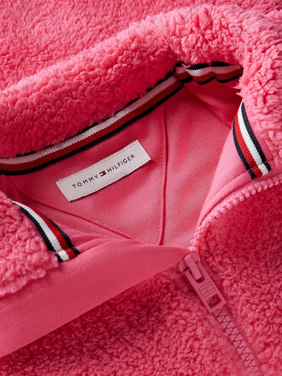 Флисовая куртка TOMMY HILFIGER малинового цвета — фото 4
