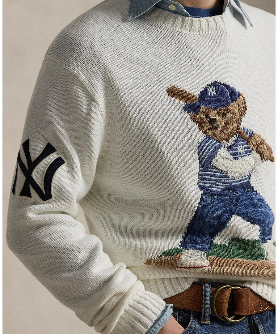 Мужской джемпер с круглым вырезом Polo Bear Polo Ralph Lauren, Deckwash White Combo — фото 4