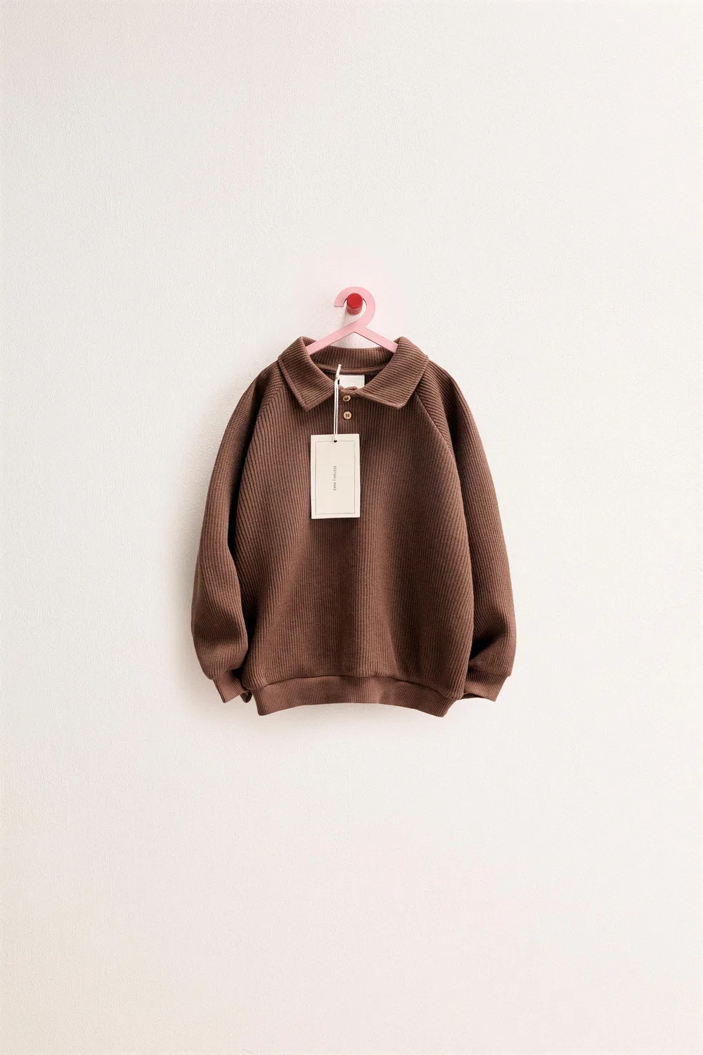 ZARA TIMELESS - Поло-свитшот из вафельной вязки, Brown