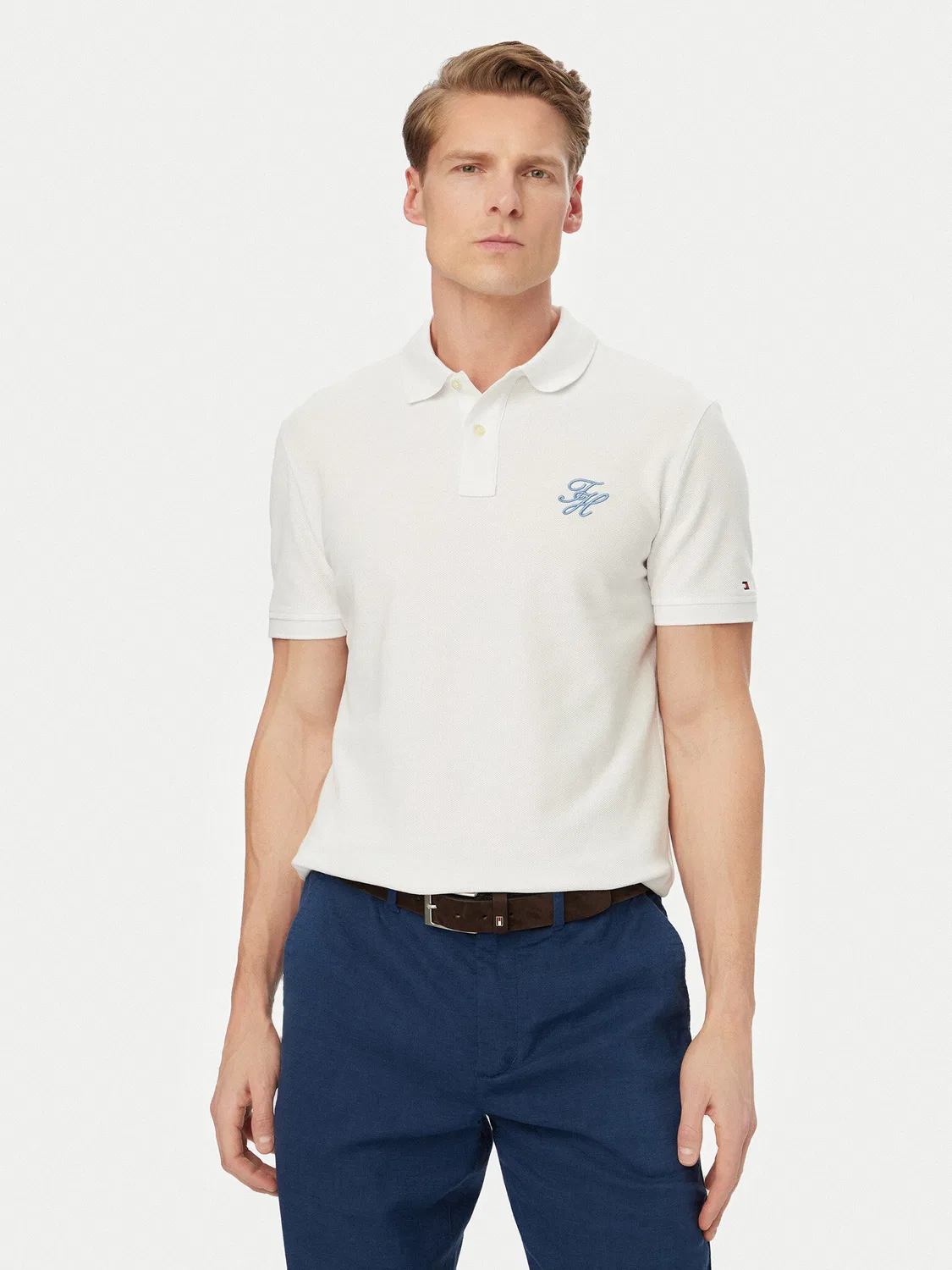 Мужское поло стандартного кроя Tommy Hilfiger, белый