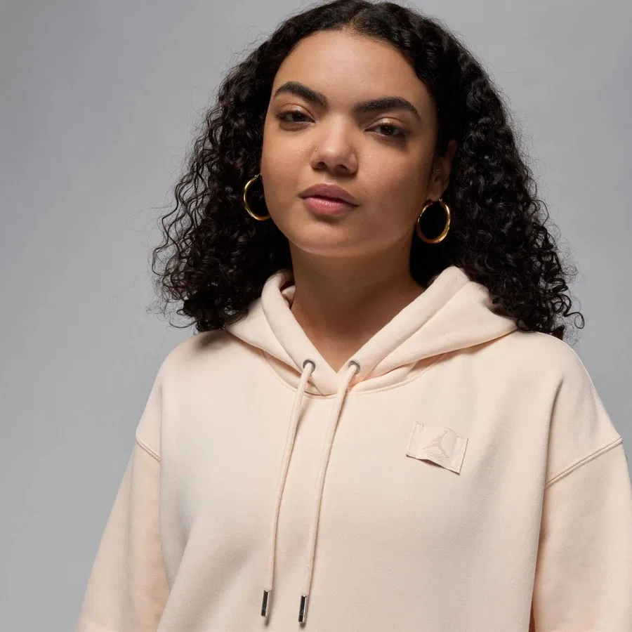 Женский свитшот с капюшоном Jordan Flight Fleece Po Nike, Оранжевый — фото 3