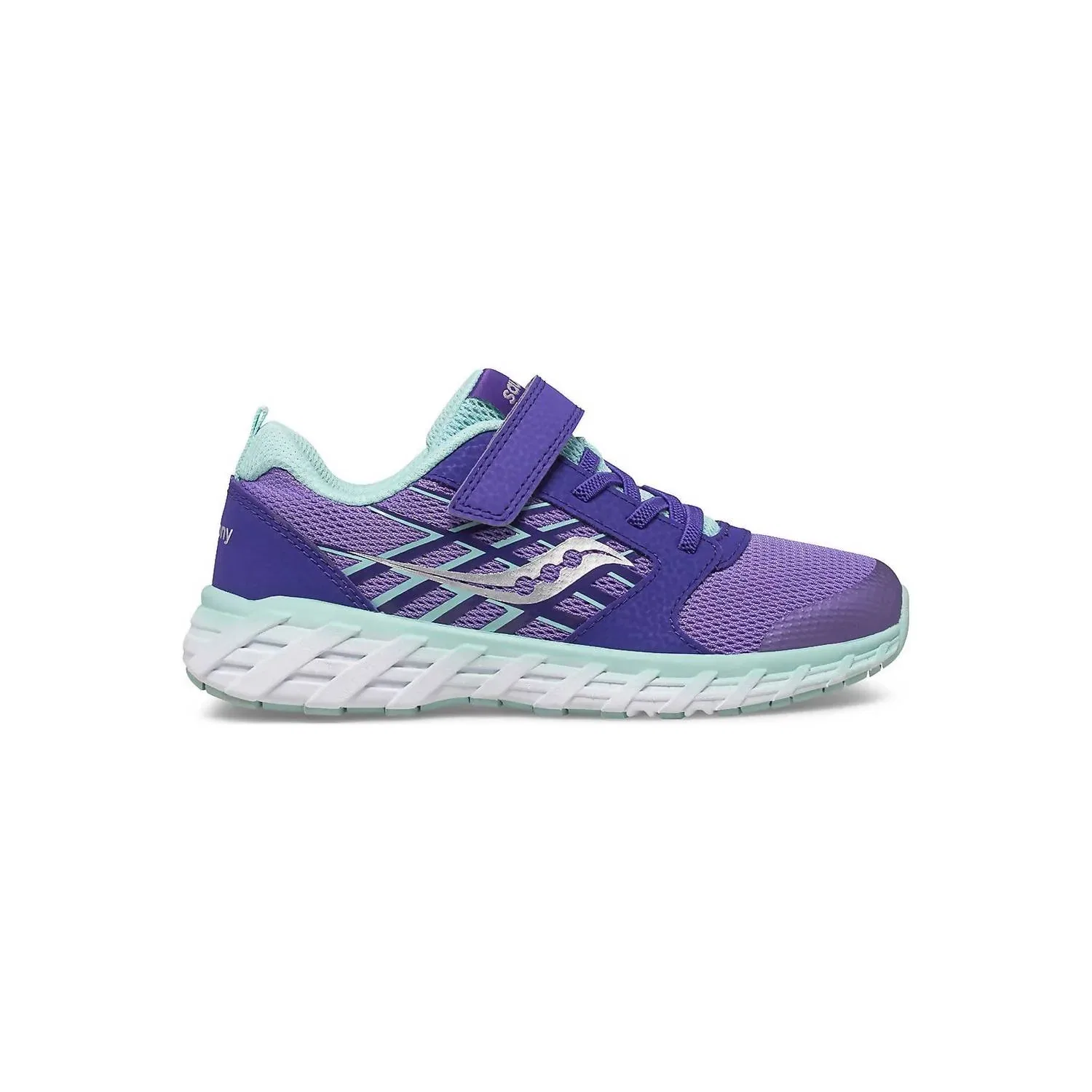 Детские кроссовки для девочек на липучках Wind 2.0 A/C SAUCONY, Purple/Turquoise — фото 3
