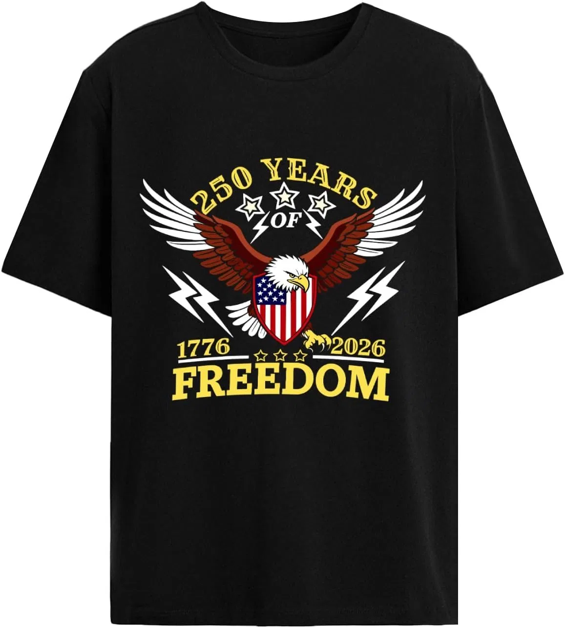 Футболка с принтом 250th Anniversarys US 1776-2026 Women Generic, черный