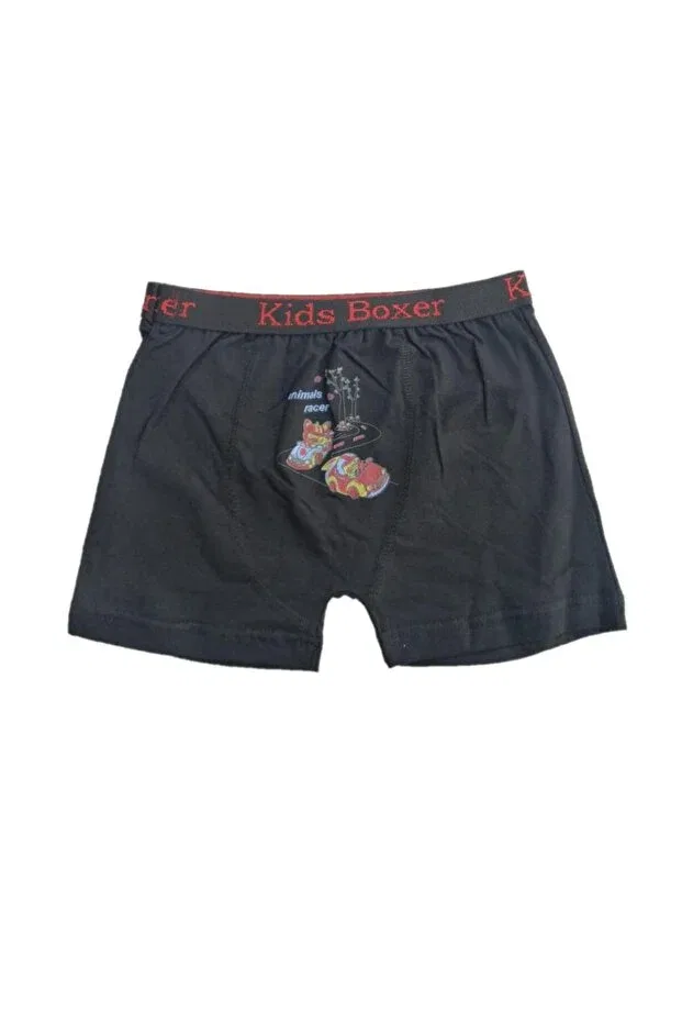 Детские боксеры для мальчиков с принтом Pack of 12 star boy lycra boxers 1089 Sedef Yildiz, Black