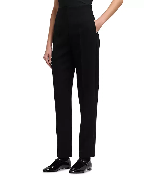 Женские брюки-слим из крепа Emporio Armani, Solid Black
