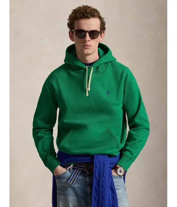 Мужская флисовая кофта с капюшоном Polo Ralph Lauren, зеленый