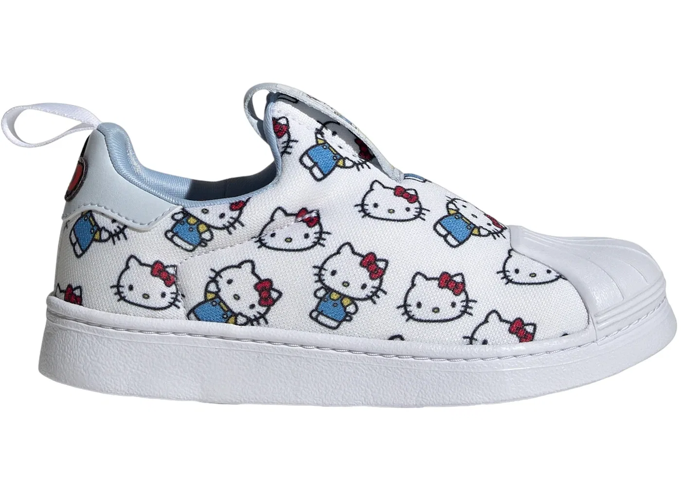 Детские кроссовки с липучками Adidas Superstar 360, Cloud White Halo Blue Glow Blue