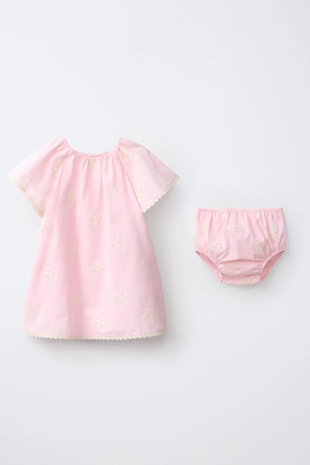 Платье и трусики с вышивкой в виде бабочек ZARA, Pink