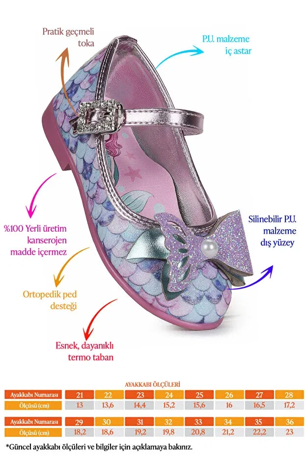 Детские балетки для девочек с принтом Shiny Mermaid Evening Dress Baby Girl/Child Ballerina Shoes Kiko Kids, Lilac — фото 2