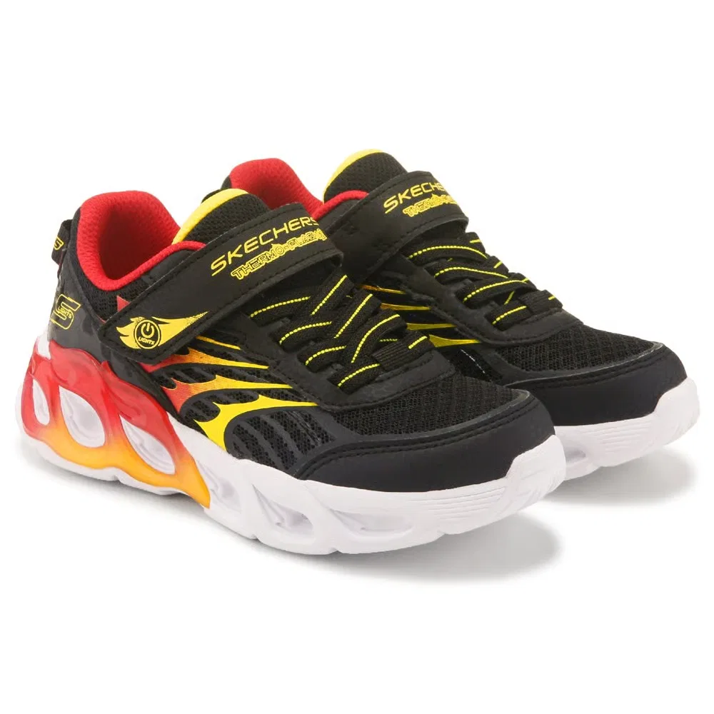 Детские кроссовки Thermo Flash 2.0 со светящейся подошвой Skechers, Black/Red