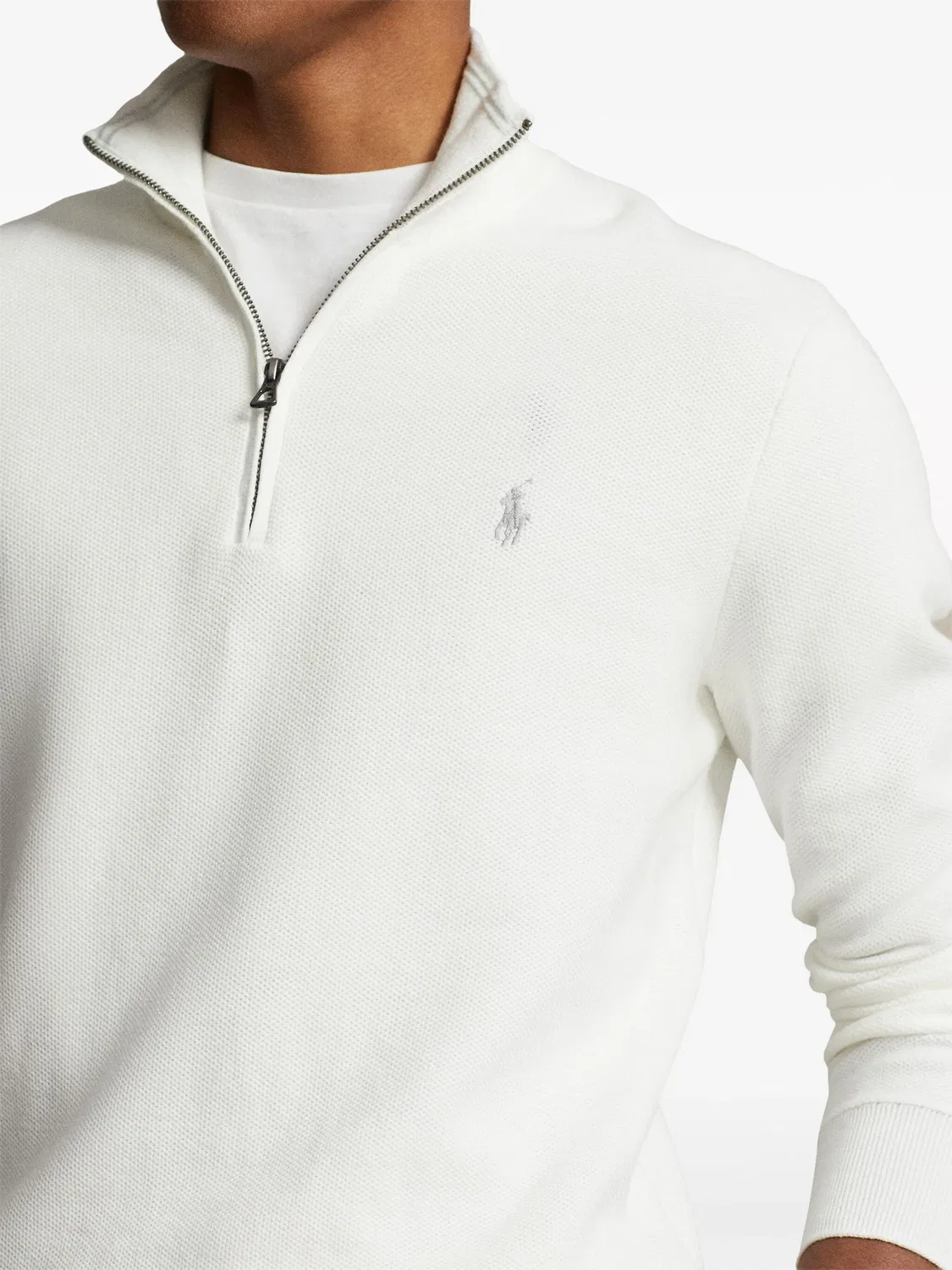 Джемпер Pony на короткой молнии Polo Ralph Lauren, белый — фото 2