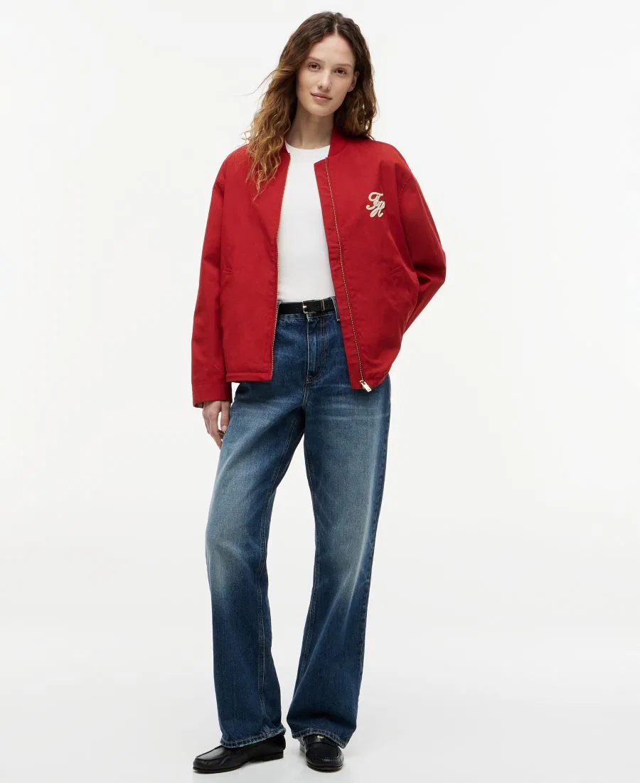 Женская куртка-бомбер хлопковая Tommy Hilfiger, Dark Magma — фото 2