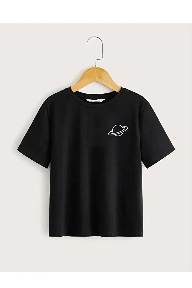 Детская футболка с принтом Planet Svart Wear, Black