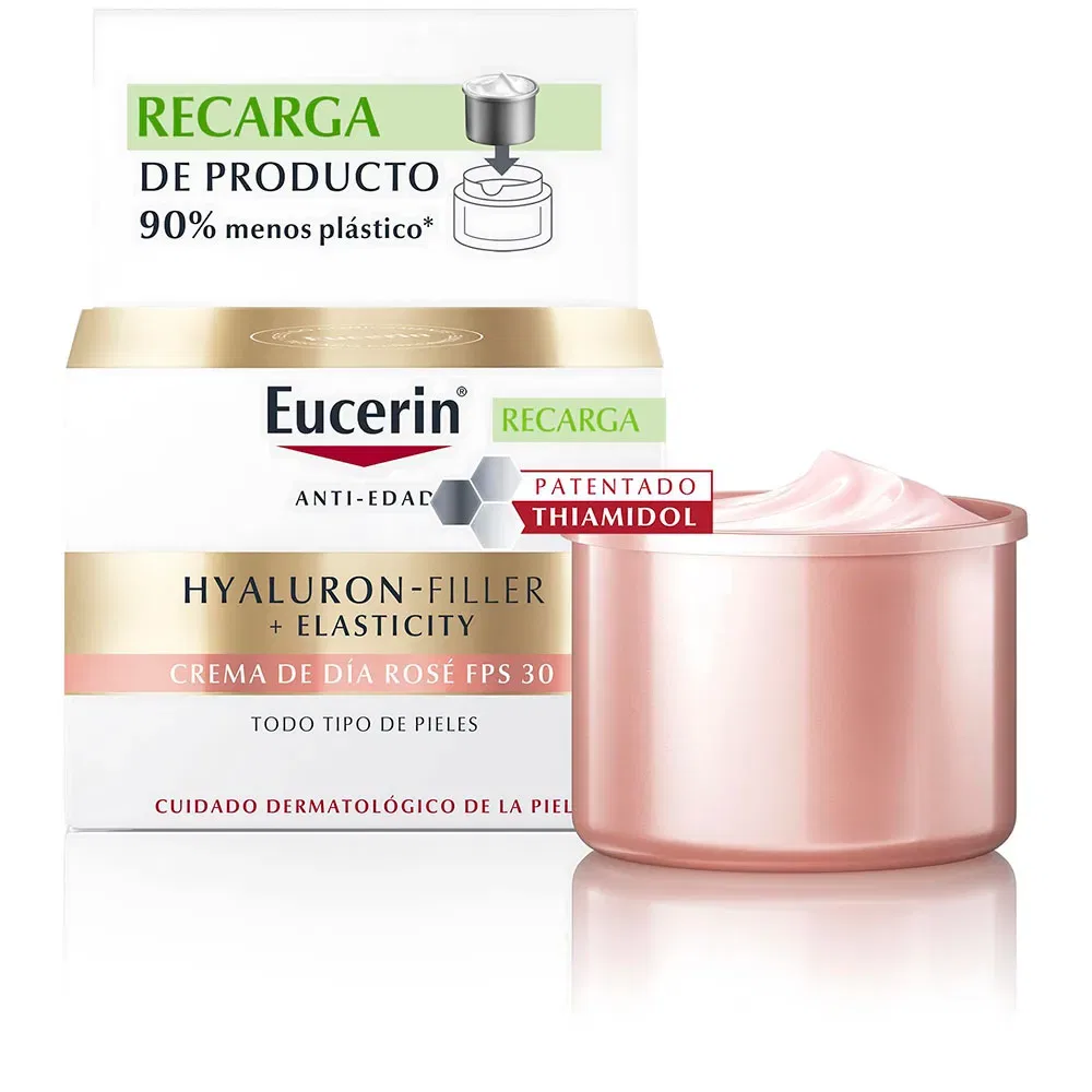 Крем для лица SPF30 Eucerin Hyaluron-Filler + Elasticity Rosé Day Refill Eucerin, розовый