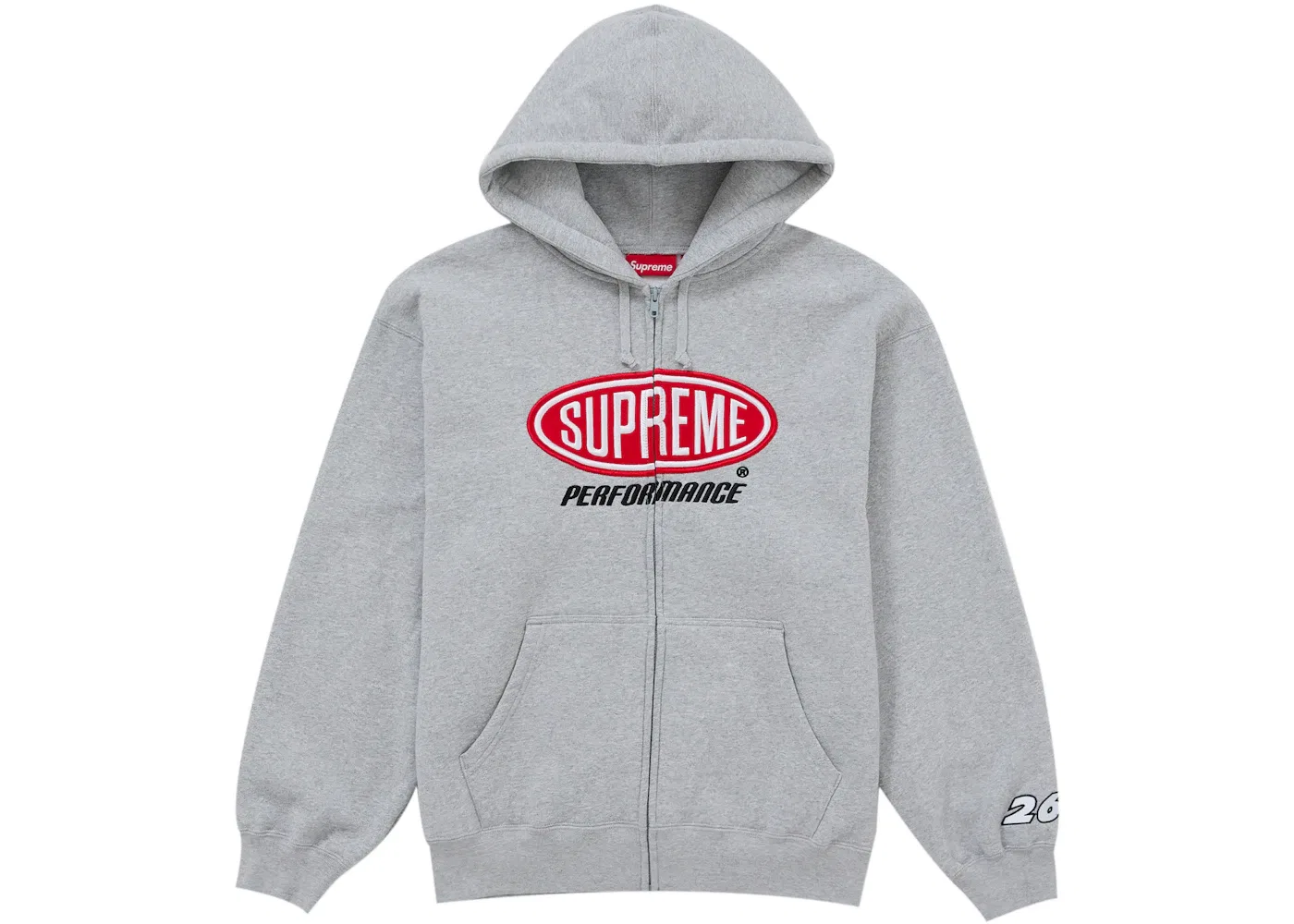 Мужская худи на молнии Supreme Performance Grey