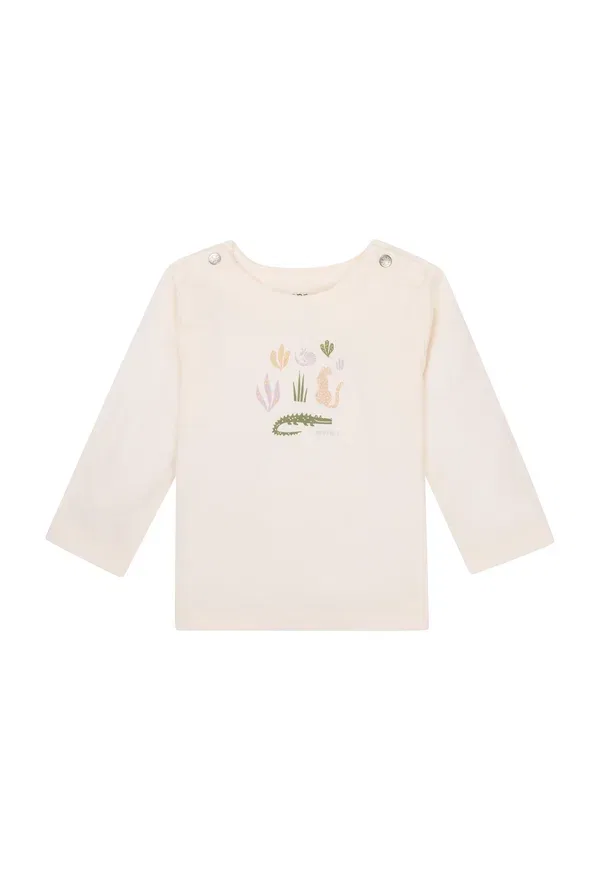Футболка с животными Long sleeved top Noppies, whisper white, белый