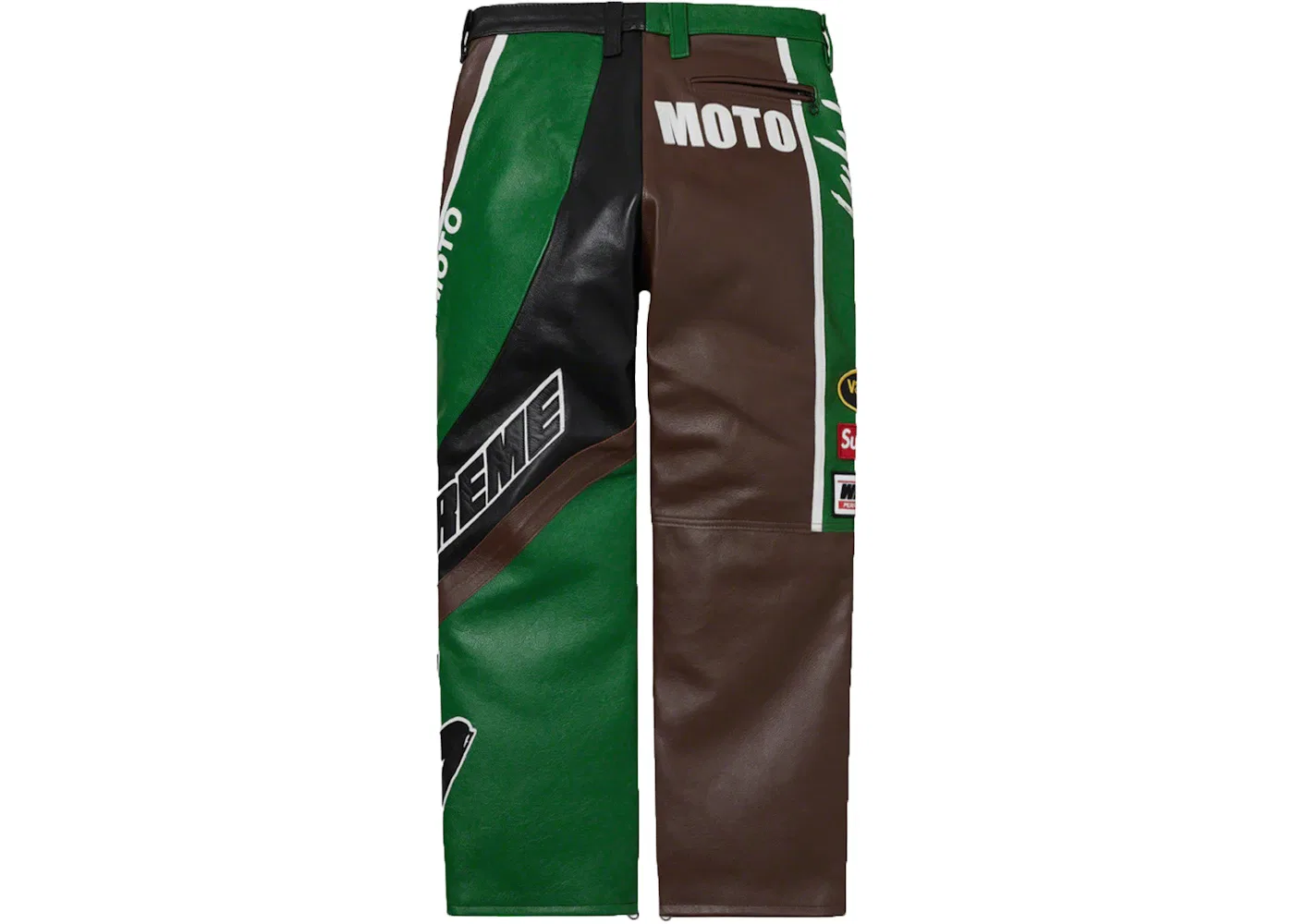 Мужские брюки кожаные Split Pant Supreme Yohji Yamamoto Vanson Leathers, Зеленый — фото 2