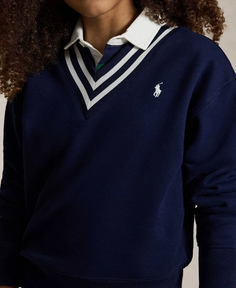 Свитшот с v-образным вырезом, полосатая отделка Polo Ralph Lauren, Refined Navy — фото 3