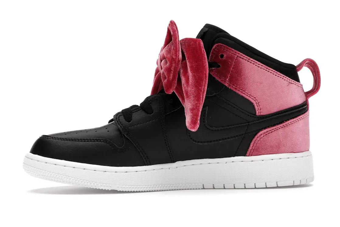 Детские кроссовки lifestyle Jordan 1 Mid Bow Jordan, Black/Black-Noble Red — фото 3