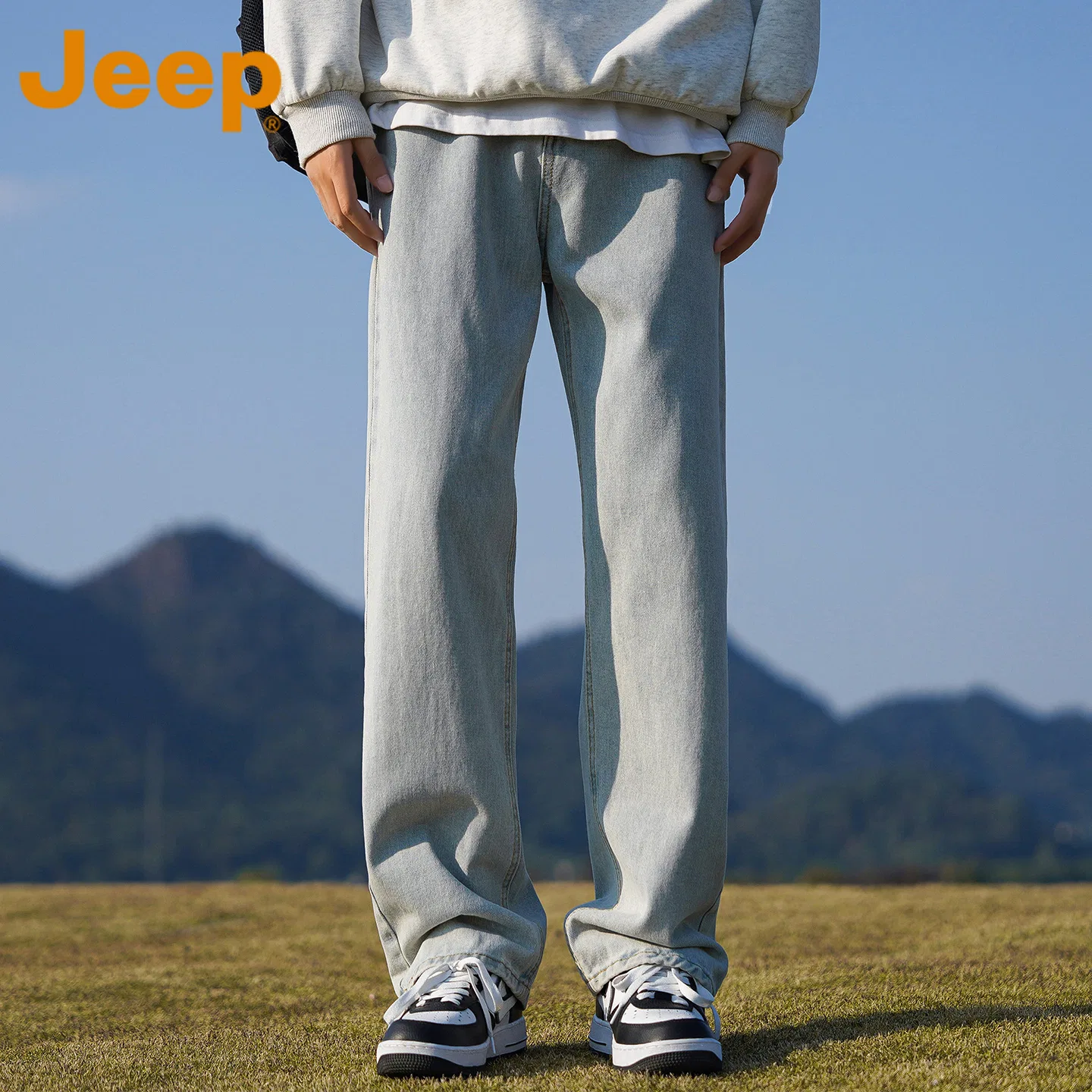 Детские джинсы прямого кроя Unisex Moderate Straight Fit Jeep, Light Blue — фото 3