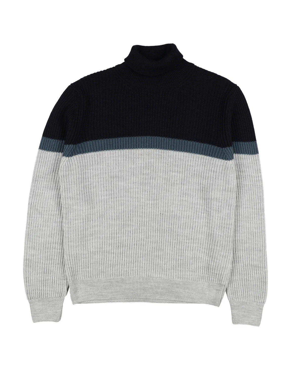 Детский свитер с воротом-стойкой Ribbed-Knit Dan John, темно-синий