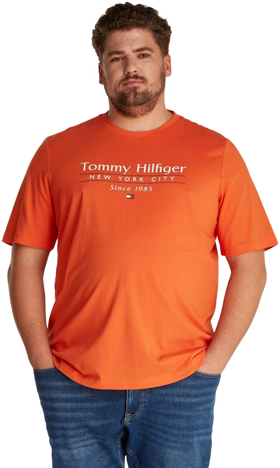 Мужская футболка с коротким рукавом Center Stack Tee Tommy Hilfiger, Orange (Brilliant Orange)