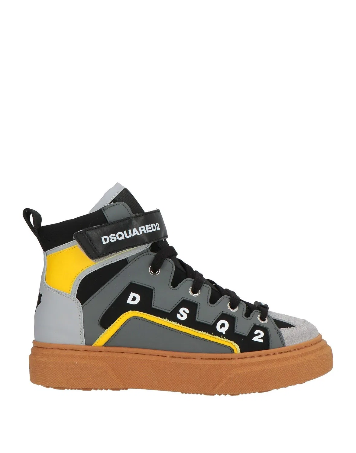 Детские кроссовки высокие кожаные Dsquared2, серый