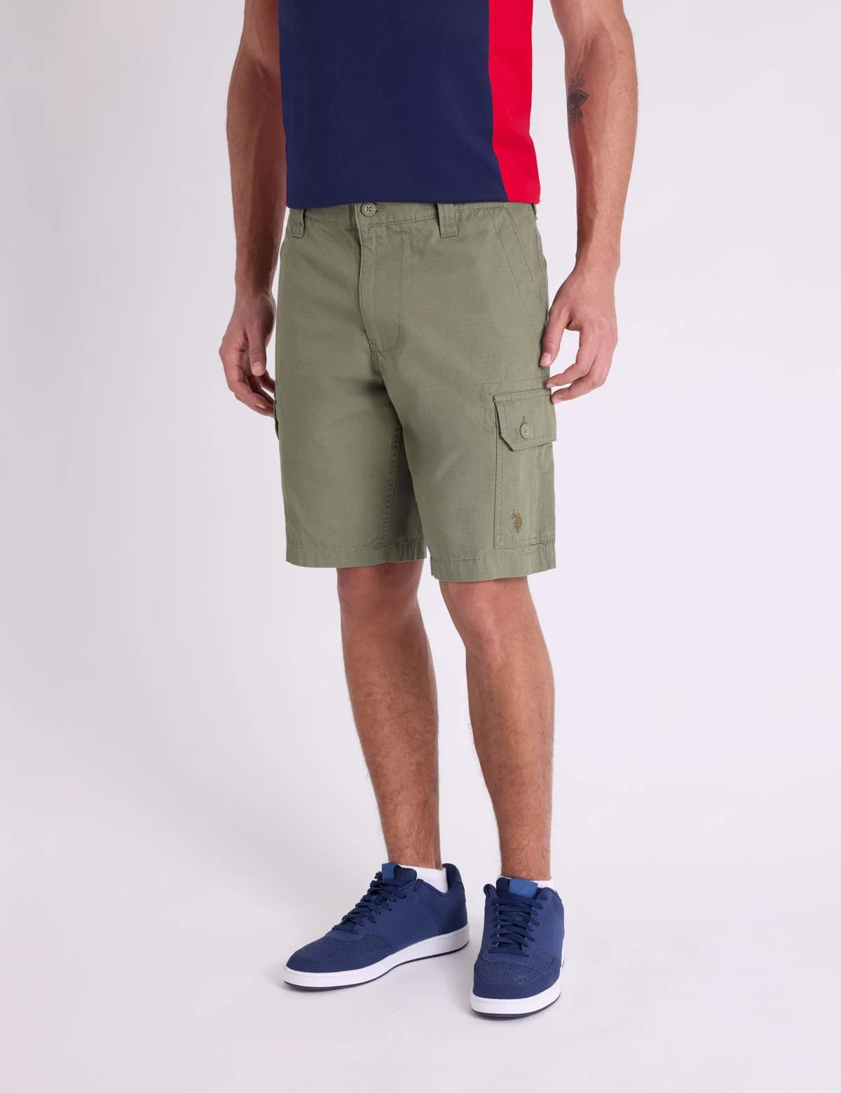 Мужские шорты U.S. Polo Assn. Ripstop Cargo, серо-зеленый — фото 4