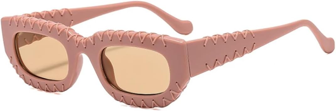 

Модные солнцезащитные очки для женщин, узкие, маленькие, квадратные, роскошные, мужские, для активного отдыха, вождения, с защитой от УФ-излучения UV400 TVTBBVV, Pink Tea