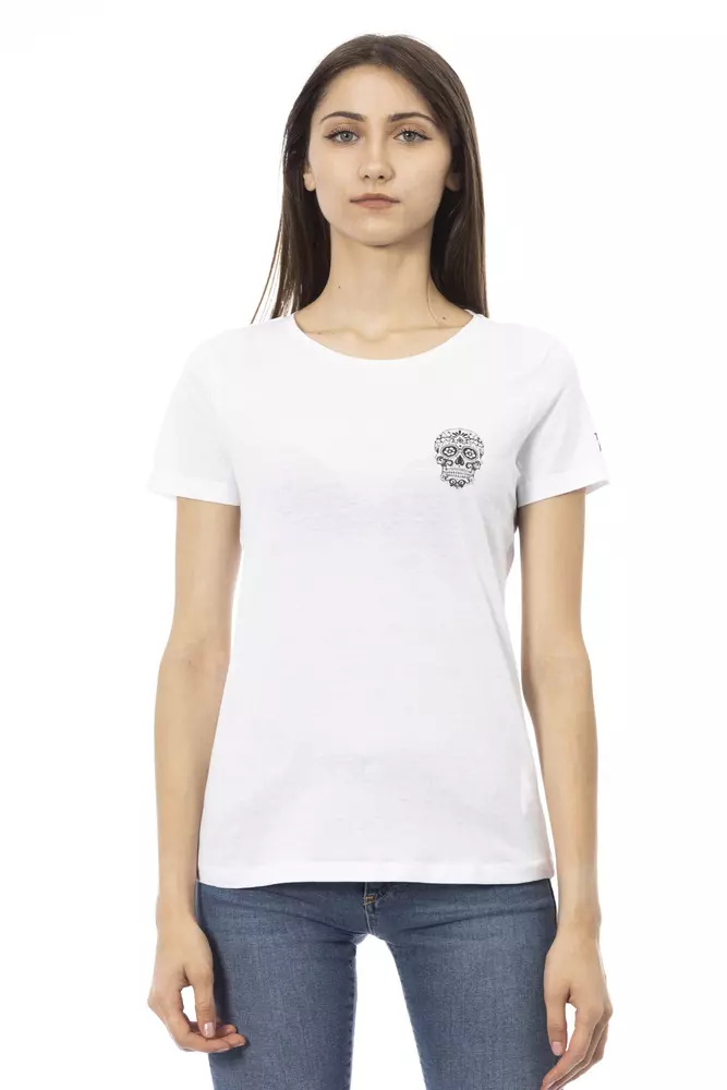 

Белый хлопковый женский топ Trussardi