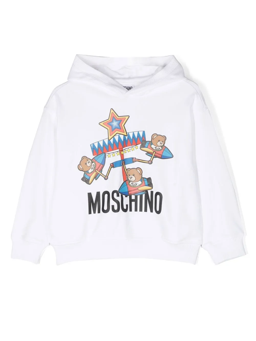 

Толстовка с длинными рукавами и графическим принтом Moschino Kids, белый
