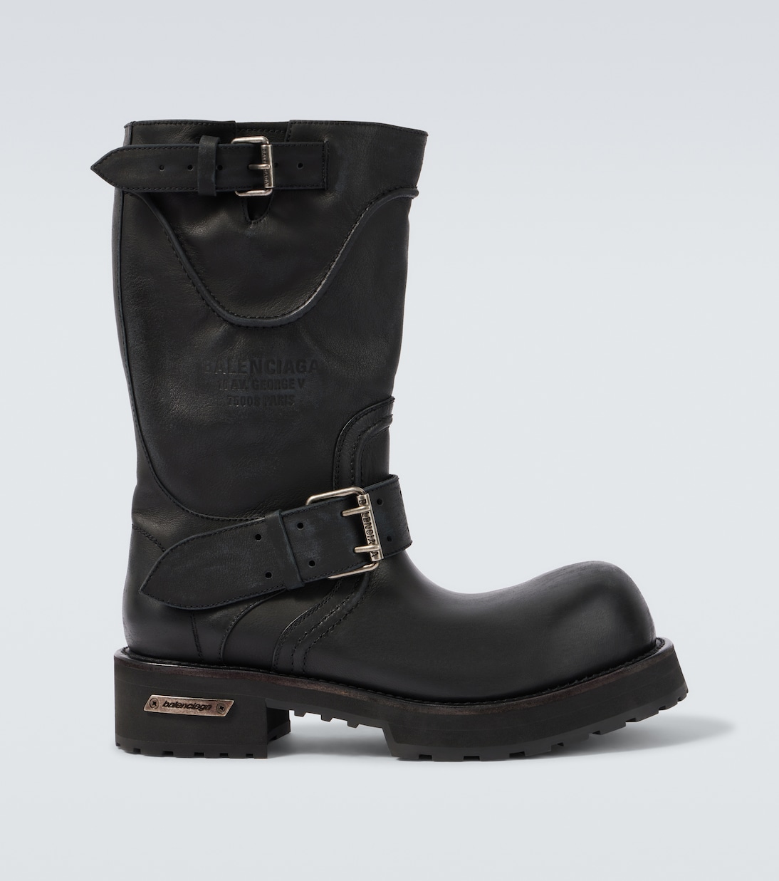 

Кожаные байкерские ботинки Venom Balenciaga, Black/Silver, Черный, Кожаные байкерские ботинки Venom Balenciaga, Black/Silver