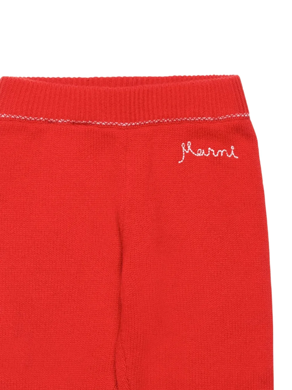 Леггинсы с вышитым логотипом Marni Kids, красный — фото 2