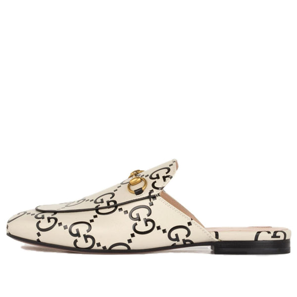 Кроссовки princetown gg debossed leather slipper 'black nerd' Gucci, черный
