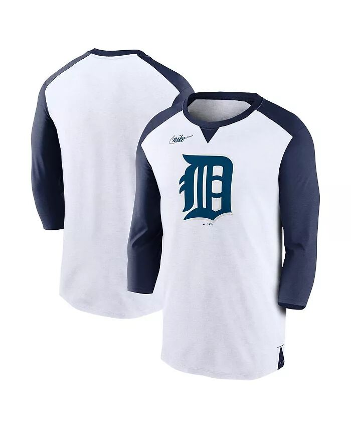 

Мужская белая, темно-синяя футболка Detroit Tigers Rewind с рукавом 3/4 Nike