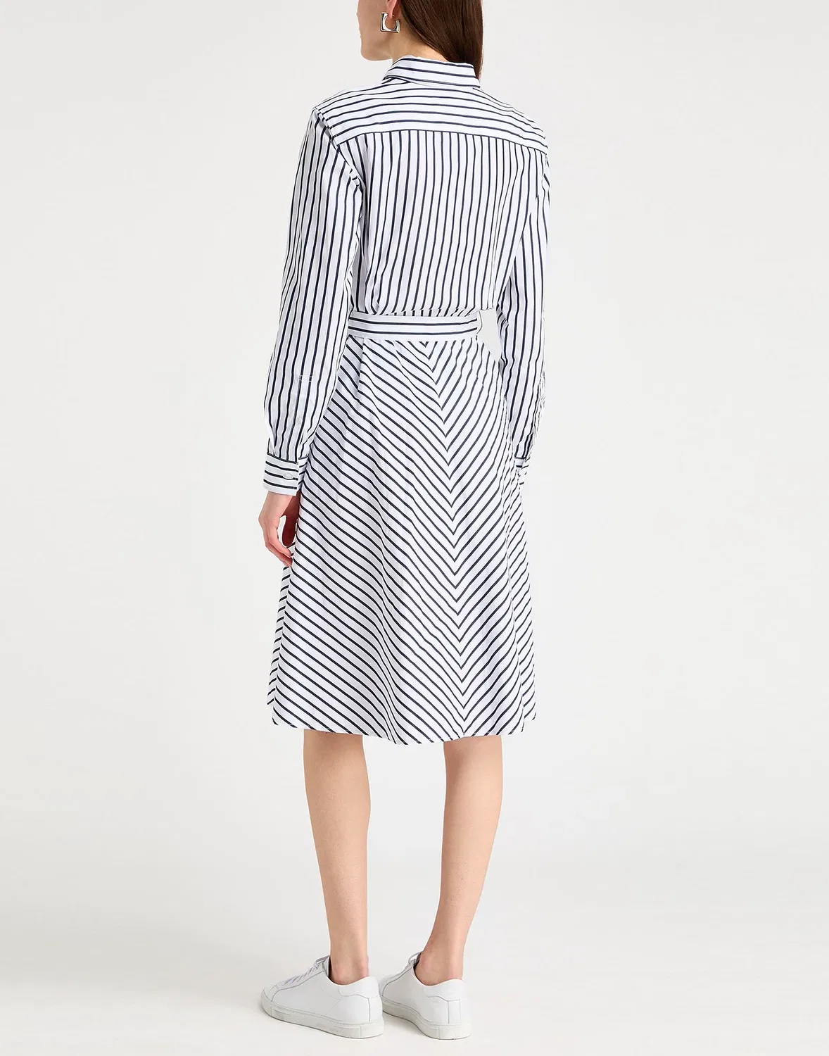 Платье-рубашка LACOSTE полосатое белое — фото 3