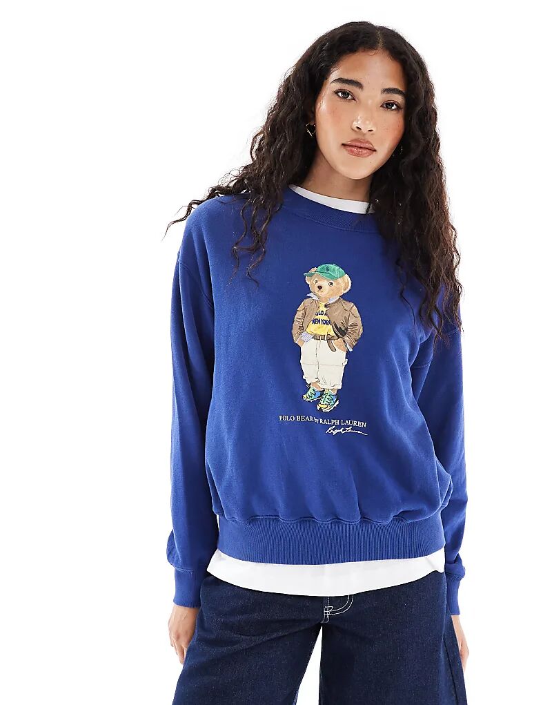 

Толстовка Polo Ralph Lauren с медведем синего цвета