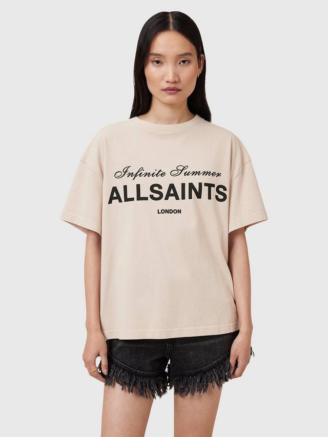 

Футболка оверсайз из органического хлопка avri AllSaints, серо-коричневый