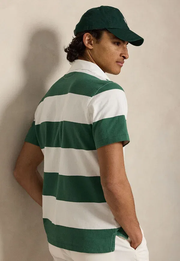 Футболка поло с коротким рукавом классического кроя Polo Ralph Lauren, античный зеленый/оксфордский белый — фото 3