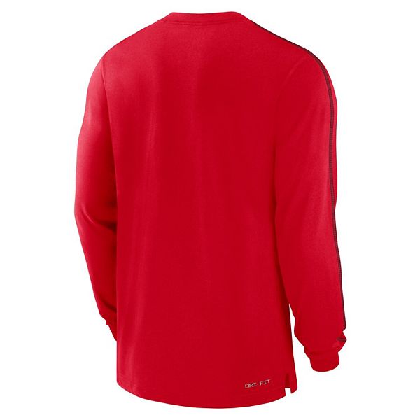 Мужская красная футболка georgia bulldogs 2024 sideline player tri-blend performance с длинным рукавом Nike — фото 4