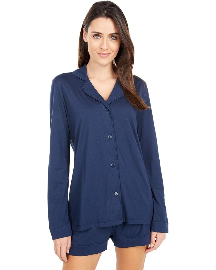 

Пижамный комплект Cosabella Bella Long Sleeve Top Boxer PJ Set, цвет Navy/Navy