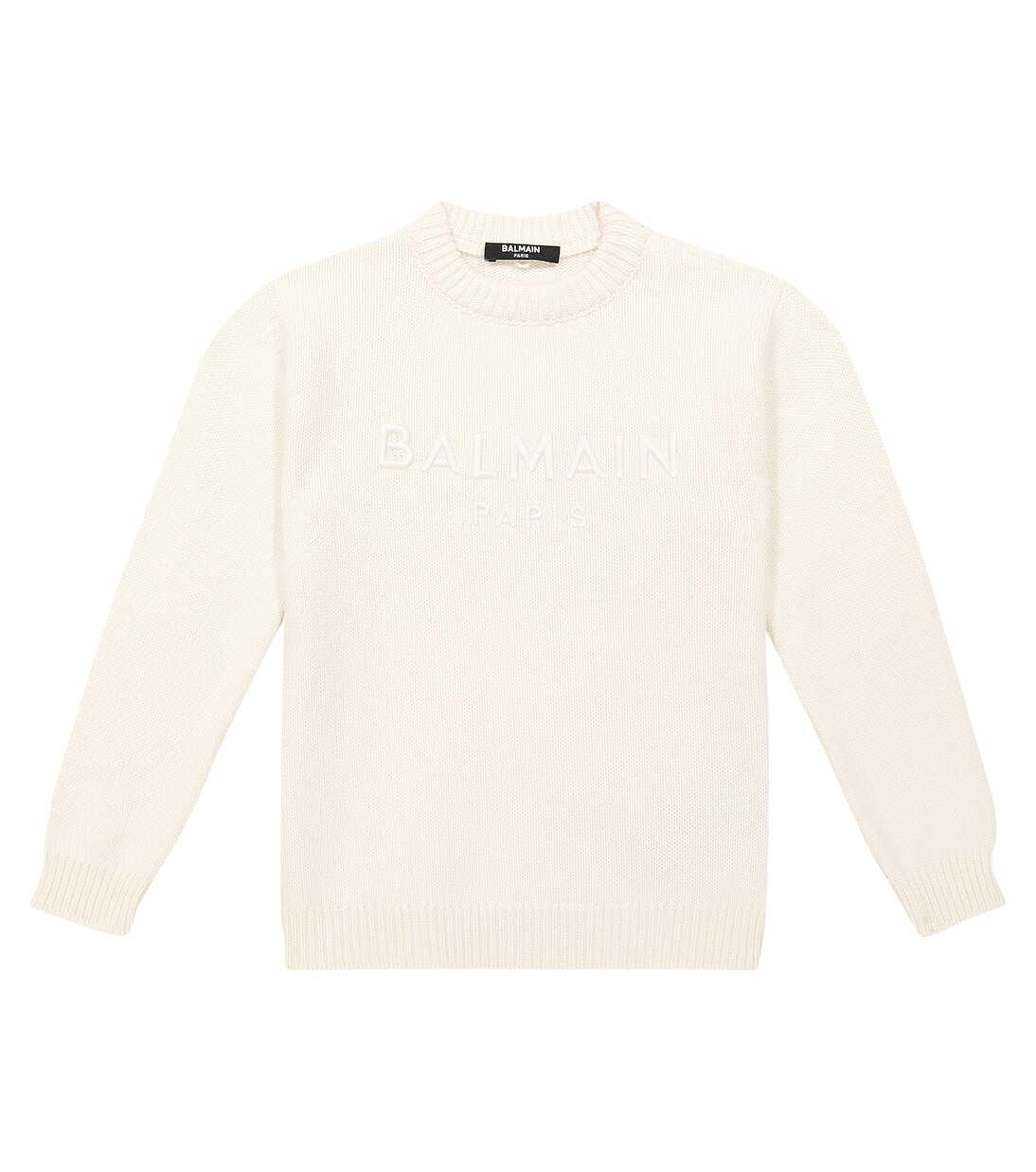 

Свитер из шерсти, шелка и кашемира Balmain Kids, бежевый
