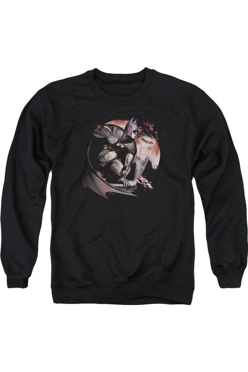 

Толстовка Batman Arkham City Blood Moon для взрослых с круглым вырезом Gildan, черный