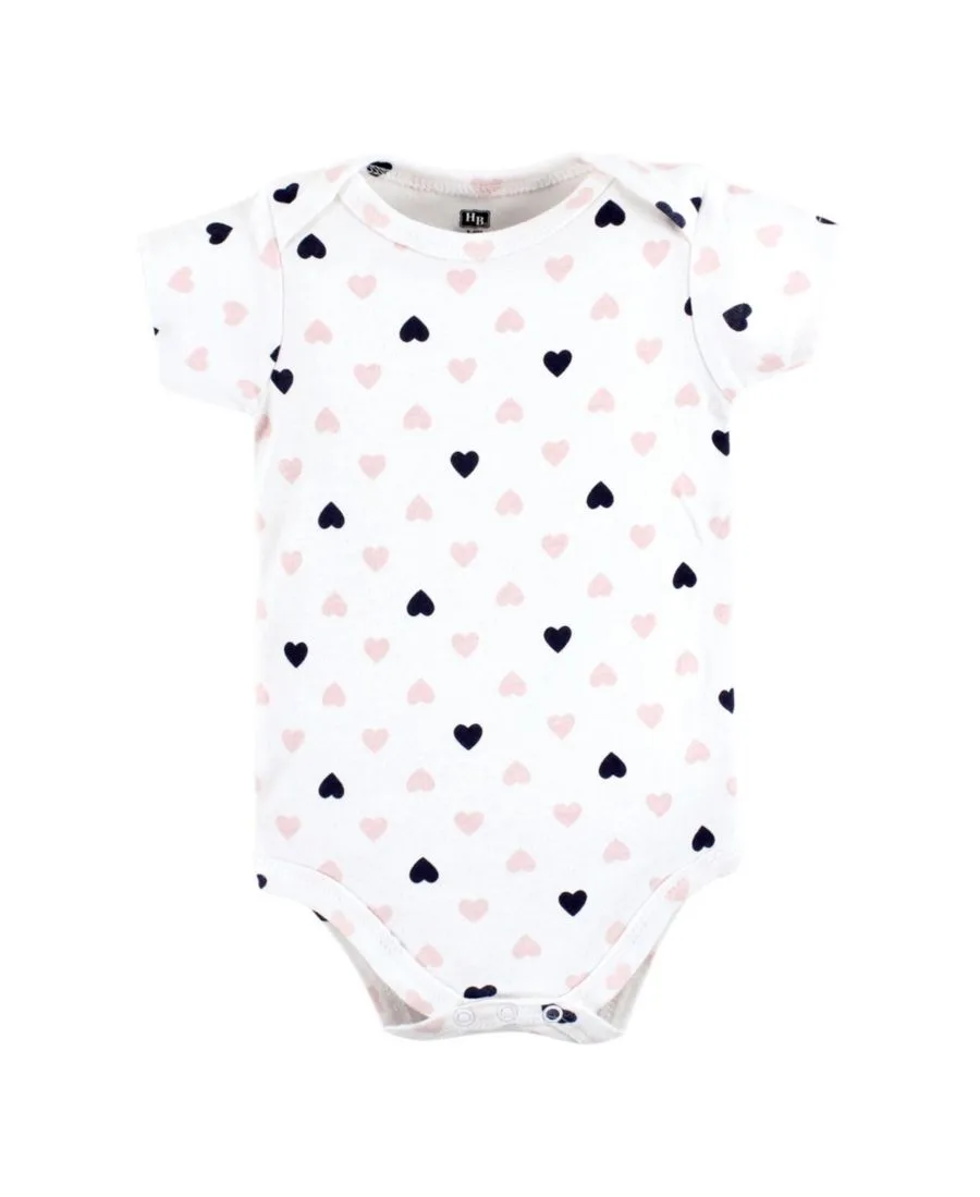 Комплект из 3 хлопковых боди Hudson Baby, girl daddy розовый темно-синий 3pk — фото 3