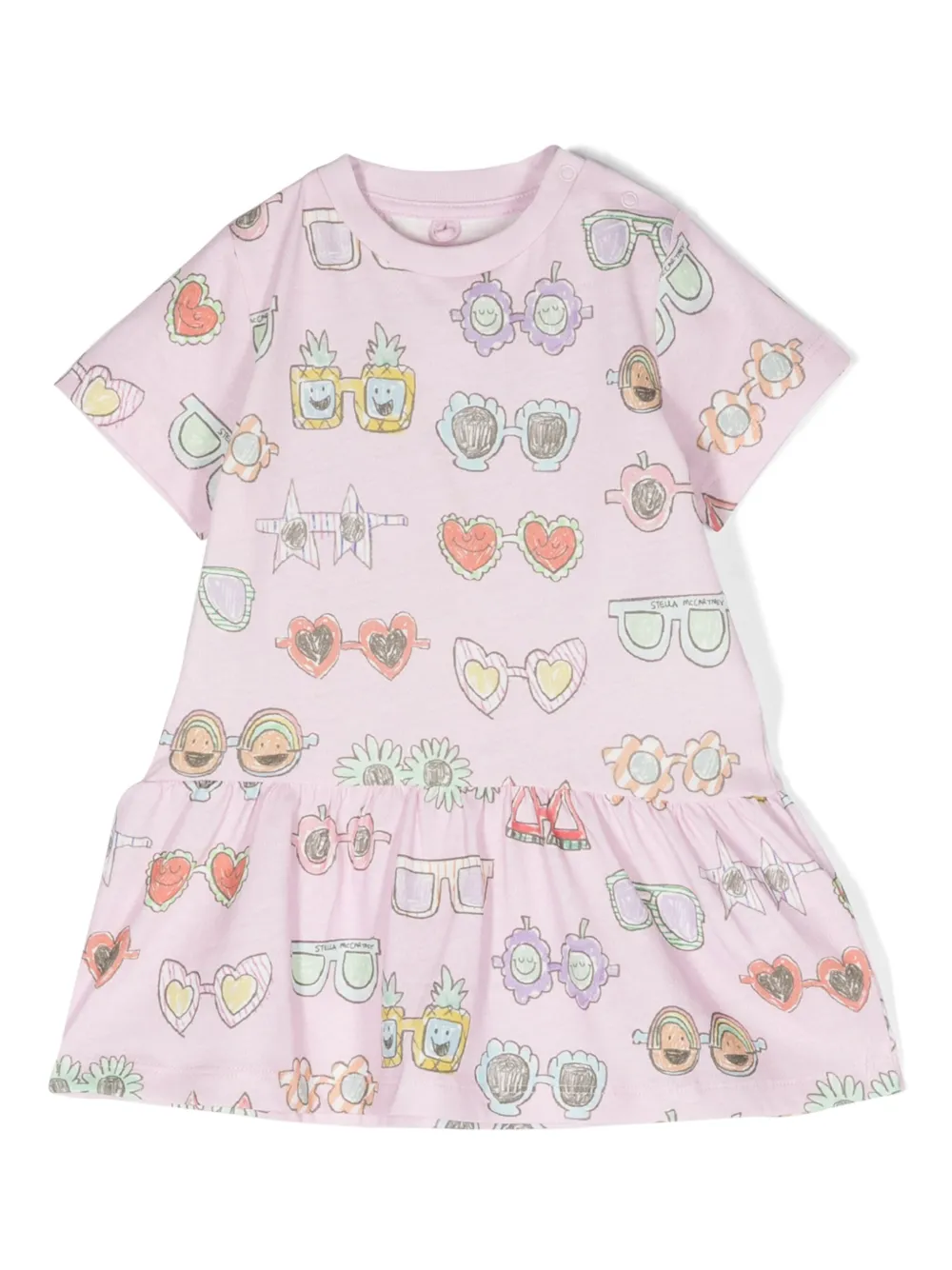 

Расклешенное платье с принтом Stella McCartney Kids, розовый