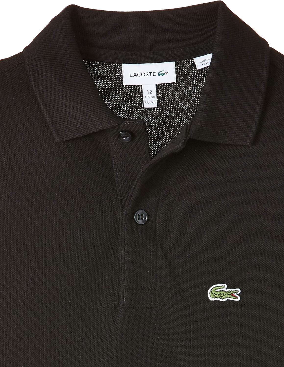 Lacoste Boys' Boy (l1812) классический поло с коротким рукавом из пике, Black — фото 3