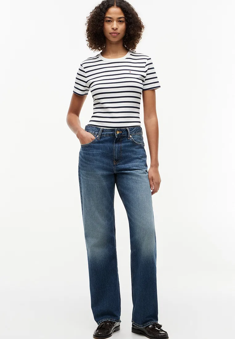 Футболка с вышивкой флага, круглый вырез, TH Mainline Tommy Hilfiger, темно-синий — фото 4