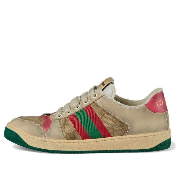 Кроссовки screener 'distressed pink green' Gucci, бежевый